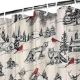 thumbnail image 3 of Beige Christmas Winter Scene Pattern Shower Curtain 36"x72" ,Bathroom Decorative Shower Curtains Set with 12 Hooks,Modern Waterproof Washable Shower Curtain, 3 of 6