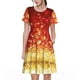 thumbnail image 1 of Disketp Red Gold Glitter para Vestido de Manga Corta para Mujeres, Vestidos de Verano para Mujeres, Casual y Holgado para la Playa, 1 of 6