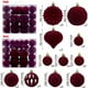 thumbnail image 3 of 48 Pcs Velvet Christmas Balls Flocked Christmas Tree Ornaments Plastic Balls Xmas Decorative Hanging Ornaments Christmas Tree Decoration, 3 of 6