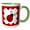 Green/White, variant on 3drose, Love Bugs Red Ladybug with Hearts, 11oz Two-tone Red Mug