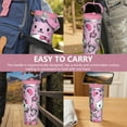 thumbnail image 7 of 30oz Hello Kawaii Cat Cute Stainless Steel Tumbler with Lid and Straw,Spill Proof Travel Cup Double Wall Vacuum Insulated Coffee Mug with Top Handle Pink, 7 of 7
