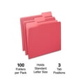 Staples Red File Folders, Letter Size, 1/3Cut Tab, 100/Box Pack