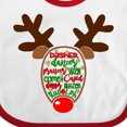 thumbnail image 4 of Inktastic Christmas Reindeer Face with Names and Red Nose Boys or Girls Baby Bib, 4 of 4