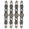 thumbnail image 3 of Accessoires de Meubles, 4 Ensembles de Bronze Rond Poignée de Quincaillerie de Porte Sculptée Construction Robuste, 3 of 8