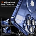 thumbnail image 2 of KOMI Magnetic Case for iPhone 15 Pro Max Case with Full Camera Lens Protector [Strong N56 Magnets] [Compatible with Magsafe] Clear Stylish Case for iPhone 15 ProMax Phone Case, A-Blue Titanium, 2 of 5