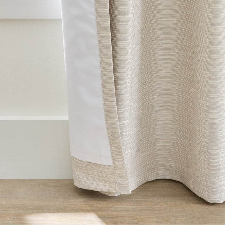 Better Homes & Gardens Striated Luxe Blackout Curtain, Vanilla photo 3