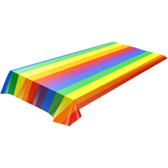 Pluokvzr Colorful Table Cover Colorful Rectangular Decorative Colorful Table Cloth Reusable Waterproof Desk Cloth Cover Practical Oil Proof Tablecloth for Wedding Banquet Picnic Kitchen Cocktail