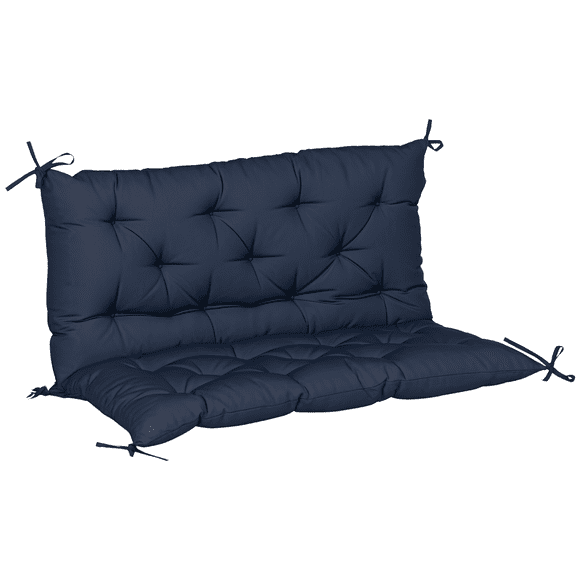 Dark Blue 2-Seater Porch Swing Cushion - Outdoor Bench Pad with Backrest, 39.4" x 38.6" - Comfortable Garden & Patio Seating Replacement