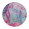 thumbnail image 4 of Orinice Mermaid Fish Sea Creatures Round Table Cover Stain Resistant Washable Indoor Outdoor Tablecloth Kitchen Dining Wedding Parties Elastic Edge 100% Polyester Fiber 42-46, 4 of 8