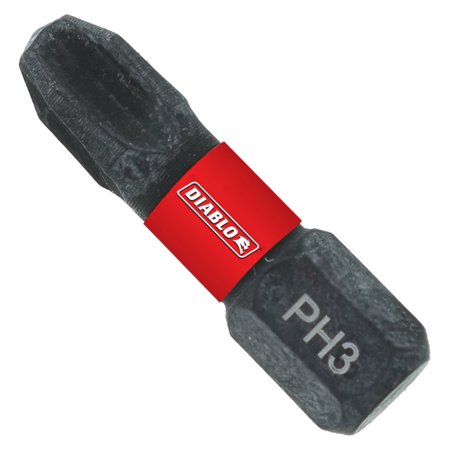

Diablo Phillips #3 X 1 in. L Driver Bit Black Oxide 2 pk