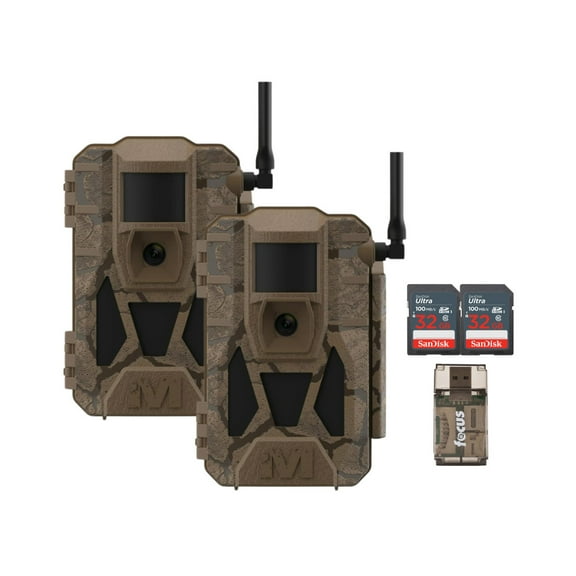 Muddy Matrix 2.0​ Power Pack 36MP Cellular Trail Camera Bundle with 32 GB Memory Card and Card Reader (2 Pack)