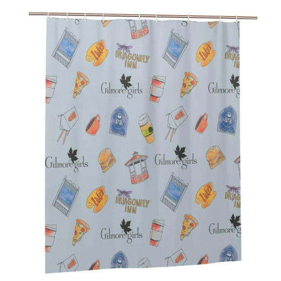 Gilmore Girls Shower Curtain, Waterproof Washable Decorative Shower Curtain for Bathroom Bathtub, Bath Accessories Decor Set with 12 Hooks 60x72Inch Plastic