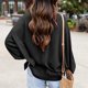 thumbnail image 5 of Mujeres Casual Moda Cómodo Jersey Manga Larga Con Cuello En V Blusas Soild Camiseta Pompotops  FGAJ15259, 5 of 7