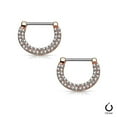 thumbnail image 4 of Nipple Rings Clickers Ion Plated 16ga or 14ga with Double Paved Crystals 1 Pair, 4 of 7