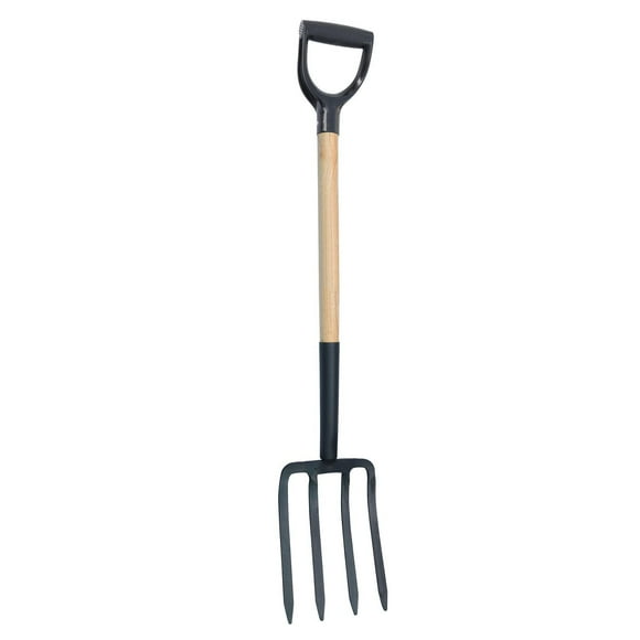 Expert Gardener Hardwood D-Handle 4-Tine Spading Fork