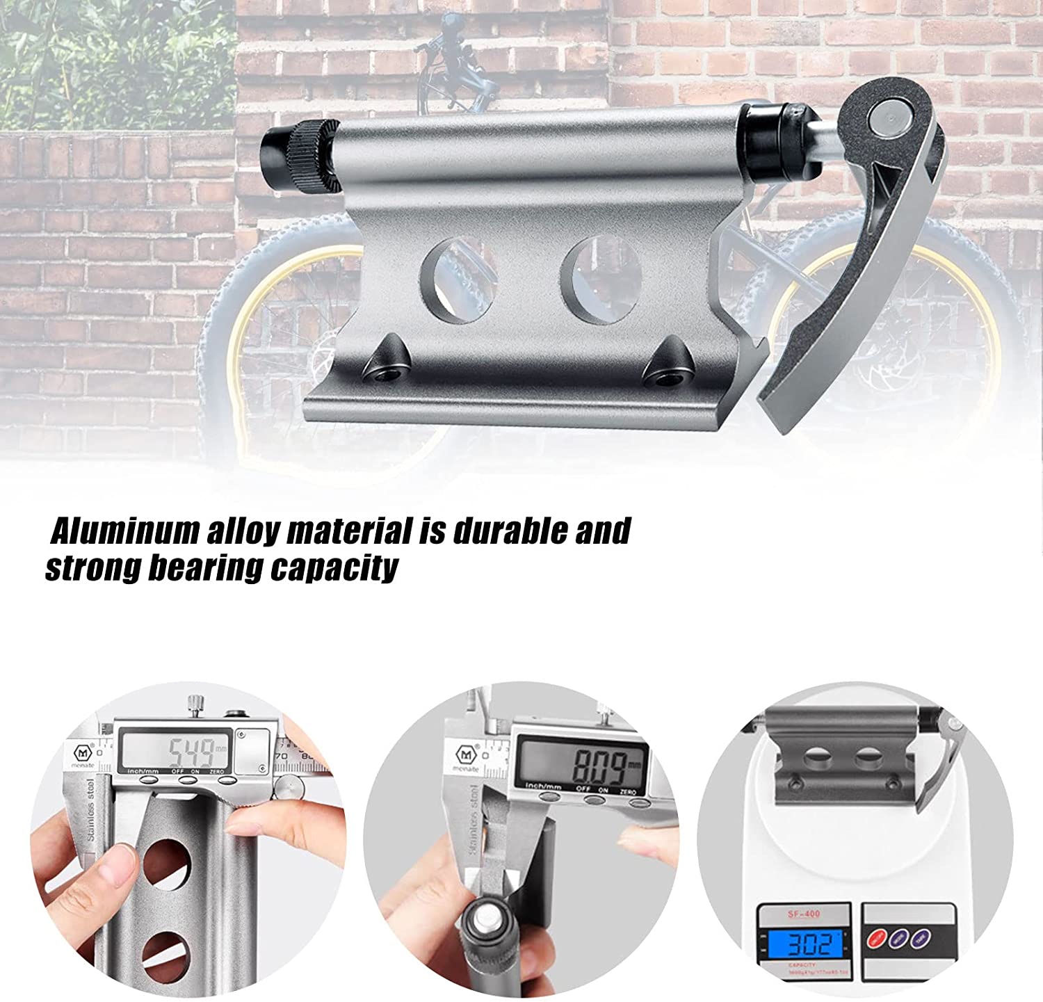 ABPETE 2PCS Bike Rack Carrier Fork Mount, Universal Alloy Bike Block Fork Lock Mount,Securely Holds All Bicycles & Fits Any Flat Surface for Safe Transportation - Heavy Mountain Bikes, Road Bicycles