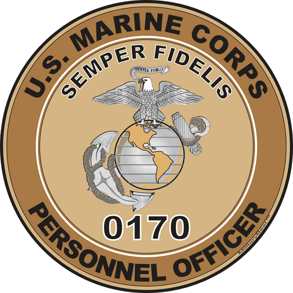 U.S.M.C. MOS 0170 Personnel Officer Decal 5.5" - Desert Tan