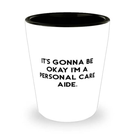 Special Personal care aide Shot Glass, It's Gonna Be Okay I'm a Personal Care Aide, Present For Colleagues, Sarcastic Gifts From Friends