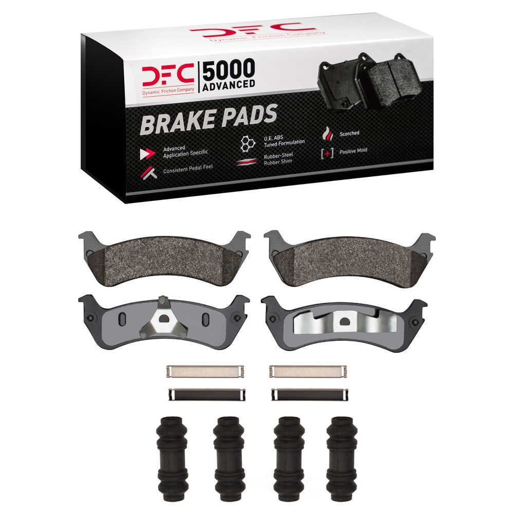Dynamic Friction Company 1551-0667-01 DFC 5000 Advanced Brake Pads - Semi Metallic and Hardware Kit