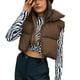 thumbnail image 1 of Txlixc Chaleco de mujer, chaqueta de algodón vintage de cuello corto, cremallera de cuello vertical Txlixc  moda, 1 of 8