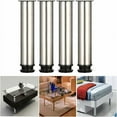 thumbnail image 4 of Soluciones de soporte con estilo, patas ajustables de acero inoxidable cepillado, acabado cromado, para sofá, gabinete, mesa de centro, mueble de TV, armario (altura ajustable de 0 a 15 mm), 4 of 5