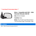 thumbnail image 2 of Mirror - Compatible with 2001 - 2006 Chevy Silverado 2500 HD 2002 2003 2004 2005, 2 of 2