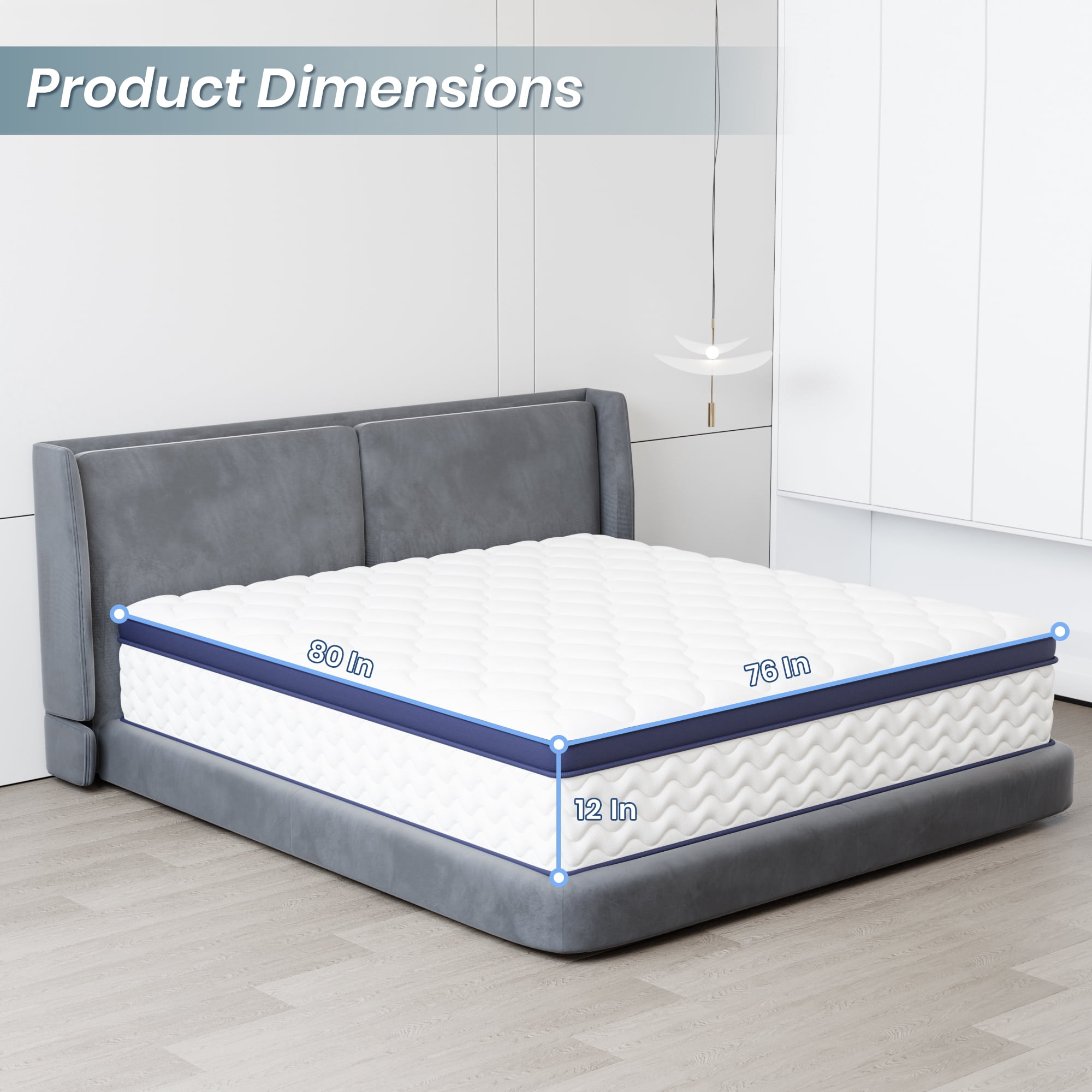 YINIX 12 Inch Hybrid Memory Foam Mattress in a Box, King