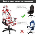 thumbnail image 5 of Jiueut Heart Print Gaming Chair Cover with Armrest Cover, Thick Computer Chair Protector with Stretchy Bottom Non Slip Rotating Chair Slipcover Valentine's Day Decor, 5 of 7