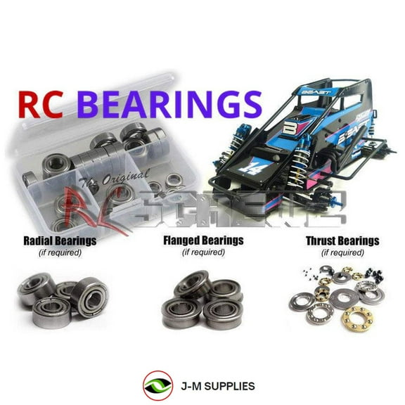 RCScrewZ Metal Shielded Bearings cus020b for Custom Works RC Beast Midget 1/10 Dirt Oval 0650 | SET