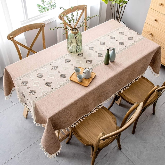 Rectangular Table Cloth Resistant Anti Stain Washable Kitchen Table Decoration C