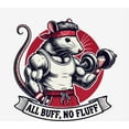 thumbnail image 2 of Gym Rat All Buff No Fluff Adult White Crew Neck Long Sleeve Tee-Medium, 2 of 6