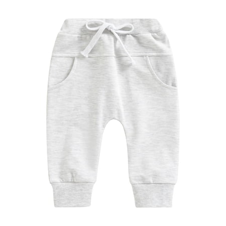 Fgnfyis Kids Sweatpants Solid Color Casual Trousers Everyday Elastic Waist Playful Design For Boys And Girls Kids Pants Grey 2-3 Years