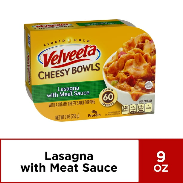 Velveeta Cheesy Bowls Lasagna with Meat Sauce, 9 oz Box ...