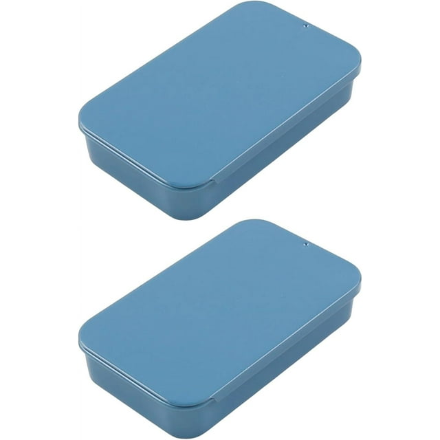 Vagocom 2 Pcs Distributeur Portable de Fil Dentaire, Vide 3.19 * 2.05 * 0.63 Pouces / 8.1 * 5.2 * 1.6cm Boîtes de Rangement Réutilisables pour Voyage, Essentiels de Sac à Main (Bleu)