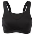thumbnail image 6 of Deyllo Women's Compression Sports Bra, Non-Padded Wireless Running Bra, Sweat-Wicking, Full Support, Black, Size 42D, 6 of 9