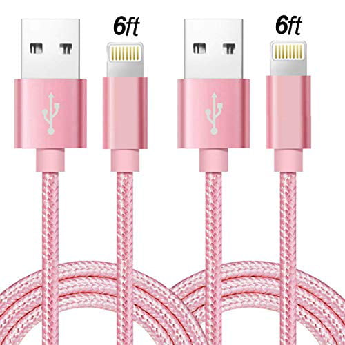 Kreek Zware vrachtwagen Kalksteen Chargers 2 Pack 6ft Charging Cable Cords Nylon Braided USB Data Sync Charge  Charger Compatible iPhone X/8/8 Plus/7/7 Plus/6/6S/6 Plus/5S/SE/Mini/Air/Pro  Cases, Pink - Walmart.com