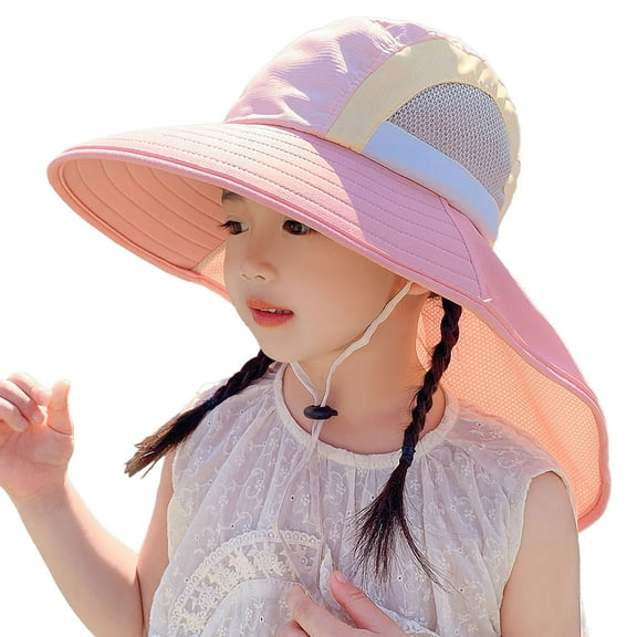 YABCSAZ Baby Girls Boys Sun Hat Wide Brim Bucket Hats UPF 50  Protection Boonie Hat Foldable Kids Visor Cute Adjustable Toddler Summer Hats for Hiking Beach Fishing Safari Size Free Size