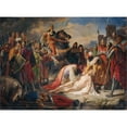 thumbnail image 2 of Carl Rahl 18x14 Black Ornate Wood Framed Double Matted Museum Art Print Titled - Charles I of Anjou on the Body of Manfred After the Battle of Benevent on February 26, 1266 (1838), 2 of 5