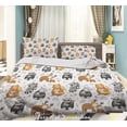 thumbnail image 1 of 3D blanco de dibujos animados de animales zorro oso alce Tanuki Floral Funda de edredón Set Ropa de cama Set, 1 of 3