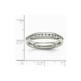 thumbnail image 6 of White Stainless Steel Ring Band with Stones (04) April Cubic Zirconia CZ Round, 6 of 6