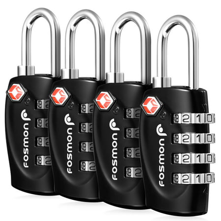 Fosmon 4 Digit TSA Approved Luggage locks for Suitcases & Baggage 1,2,3,4 Pack - (Best Way To Pack Luggage)