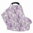 thumbnail image 4 of Renewold Stretchy Baby Car Seat Covers Carseat Canopy Baby Breastfeeding Stroller High Chair Shopping Cart Cover Nursing Scarf Infant Stroller Cover, Easter Rabbit Paw Daisy Violet, 4 of 7