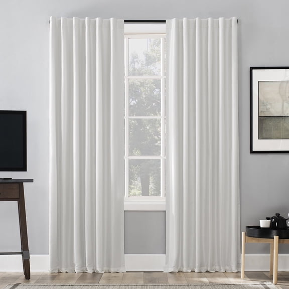 Sun Zero Evelina Faux Dupioni Silk Thermal Extreme 100% Blackout Back Tab/Rod Pocket Curtain Panel, 50"W x 63"L, Blush Pink
