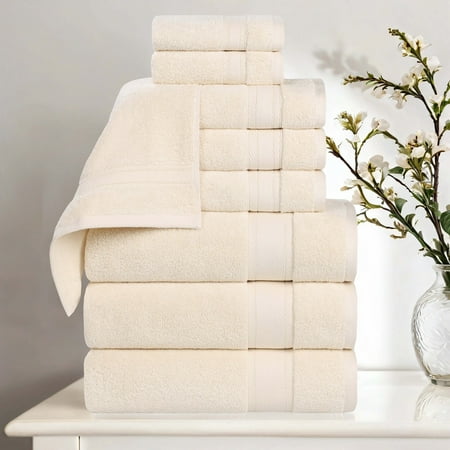 Superior Belmont Zero Twist Ultra-Soft 9 Piece Towel Set, Ivory
