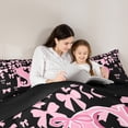 thumbnail image 4 of jejeloiu Personalized Gifts Bowtie Bedding Comforter Set 7-Piece,Letter S King Bedding Sets,Pink Black Bow Bowknot Bed ,Lightweight Room Decoration Reversible, 4 of 8