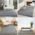 thumbnail image 7 of Astarin Fluffy Shag Gray Solid Print Area Rug, 2' x 3', 7 of 7