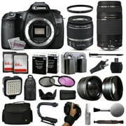 Canon EOS 60D DSLR Digital Camera with 18-55mm IS II + 75-300mm USM Lens + 128GB Memory + 2 Batteries + Charger + LED Video Light + Backpack + Case + Filters + Auxiliary Lenses + More