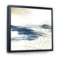 thumbnail image 3 of Designart 'Gold and Dark Blue and Abstract I' Modern Framed Canvas Wall Art Print, 3 of 5