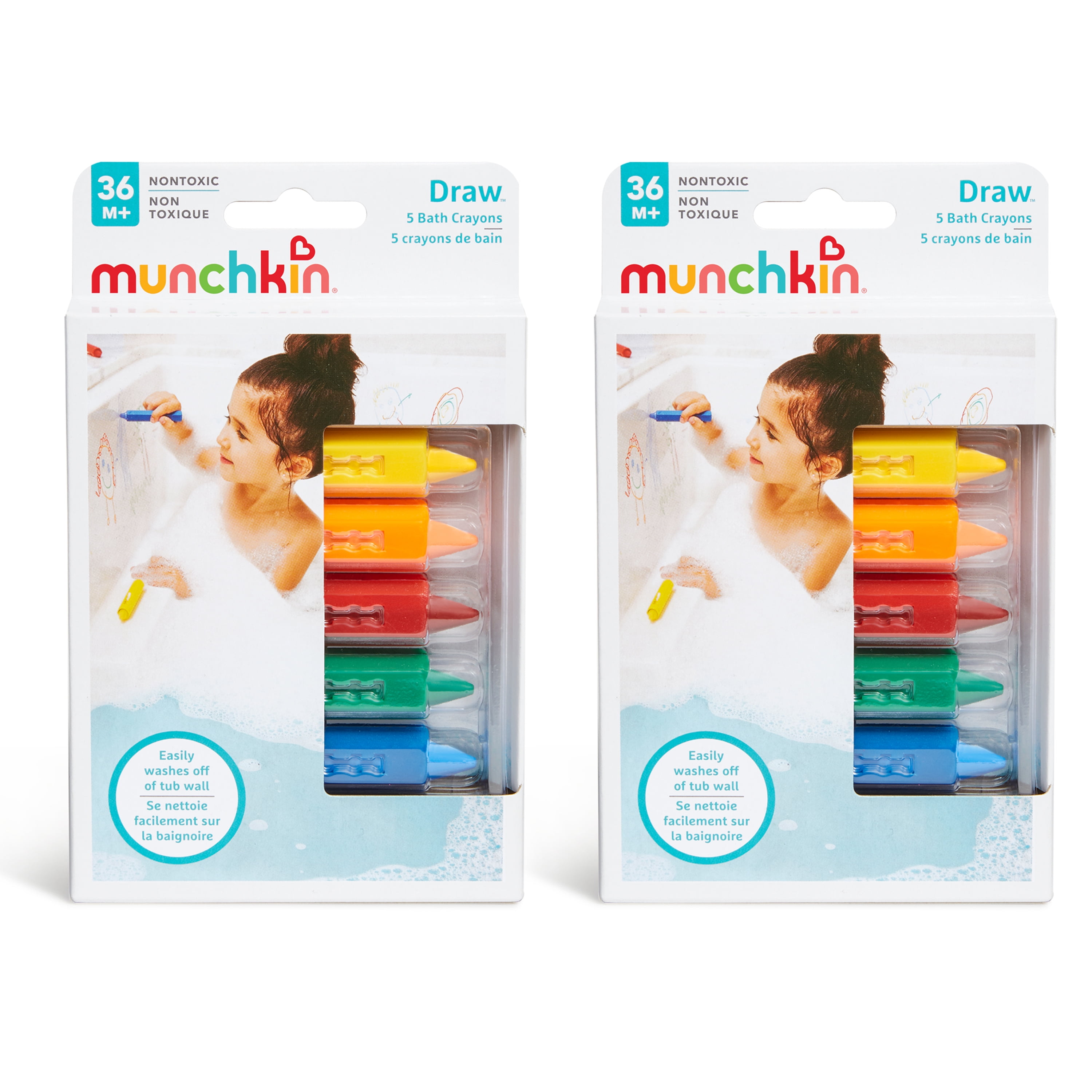 Munchkin® Draw™ Washable Non-Toxic Bath Crayons Toddler Bath Toy, Unisex, 10 Pack