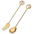 thumbnail image 1 of 1 Pair Stainless Steel Spoon Fork Cutlery Set Mixing Coffee Spoon Set Kitchen, 1 of 8